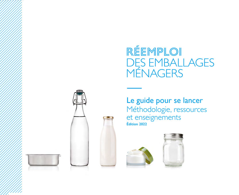 Guide du rÃ©emploi des emballages mÃ©nagers avec visuels de contenants rÃ©utilisables et options de tÃ©lÃ©chargement